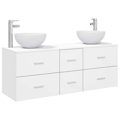 vidaXL Bathroom Cabinet Set 3 pcs White 129 x 35 x 80 cm 2