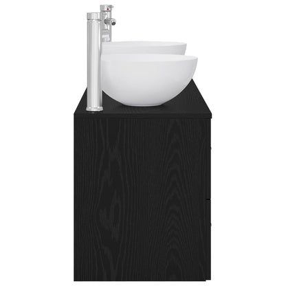 vidaXL Bathroom Cabinet Set 3 pcs Black Oak 129 x 35 x 80 cm 6