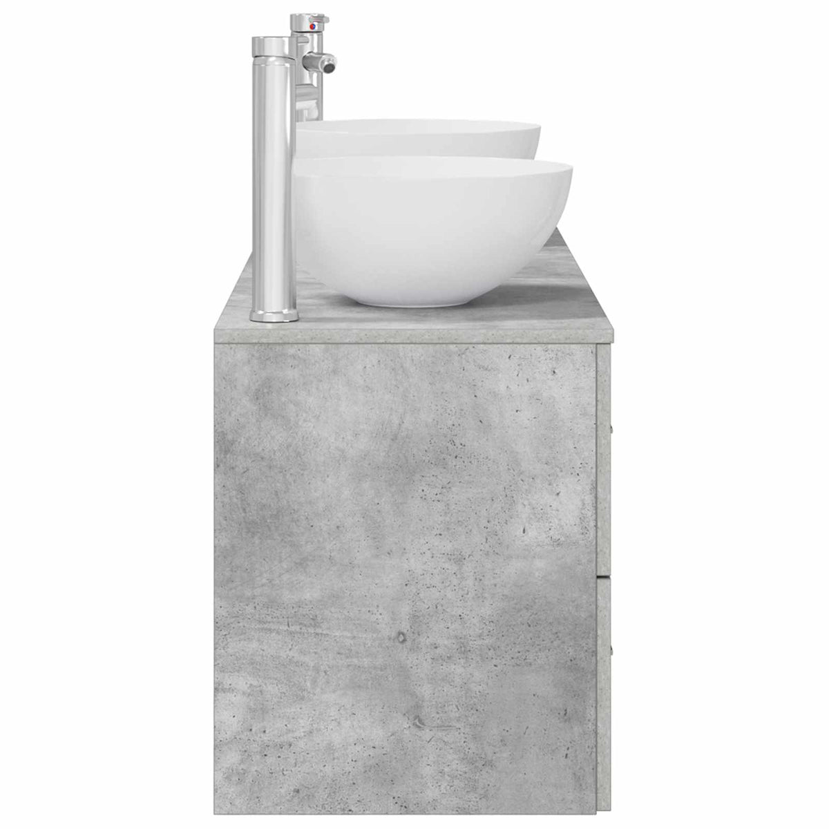 vidaXL Bathroom Cabinet Set 3 pcs Concrete Grey 129 x 35 x 80 cm 6