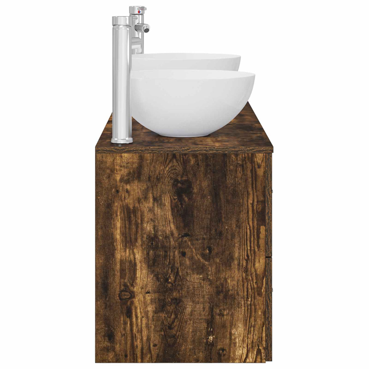 vidaXL Bathroom Cabinet Set 3 pcs Smoked Oak 129 x 35 x 80 cm 6