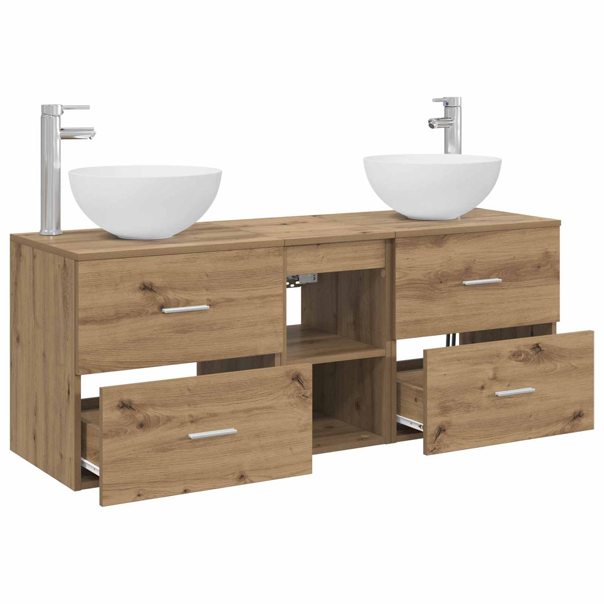 vidaXL Bathroom Cabinet Set 3 pcs Artisan Oak 129 x 41 x 80 cm 4
