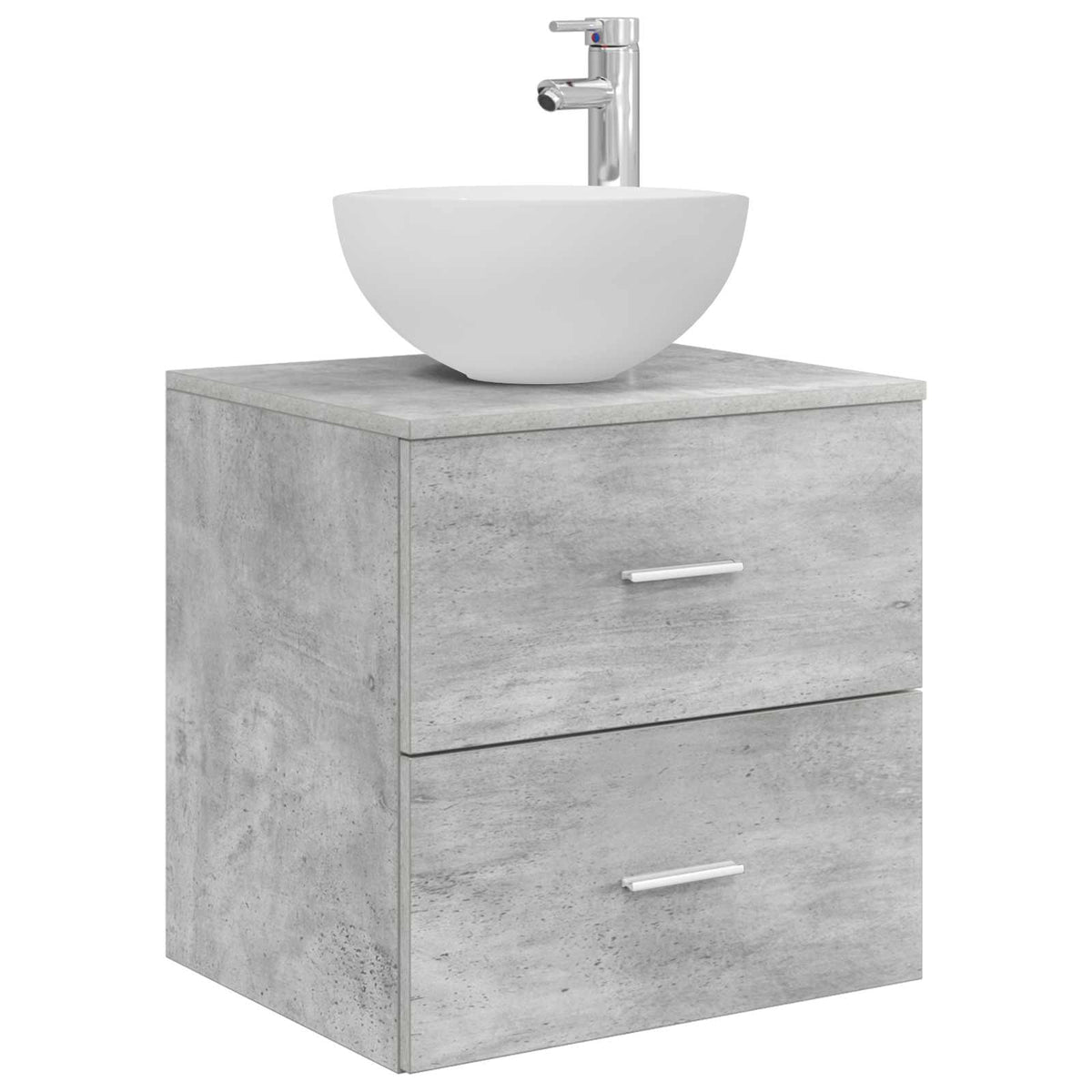 vidaXL Bathroom Cabinet Set 3 pcs Concrete Grey 129 x 41 x 80 cm 4
