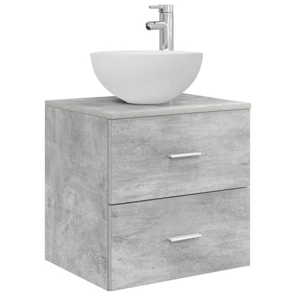 vidaXL Bathroom Cabinet Set 3 pcs Concrete Grey 129 x 41 x 80 cm 4