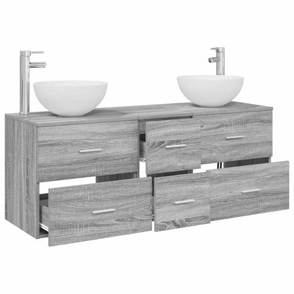 Bathroom Cabinet Set 3 pcs 129 x 41 x 80 cm Grey sonoma