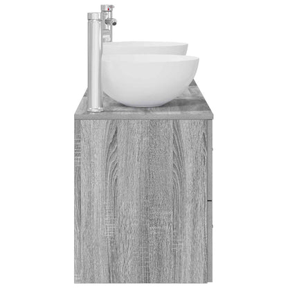 vidaXL Bathroom Cabinet Set 3 pcs Grey Sonoma 129 x 41 x 80 cm 6
