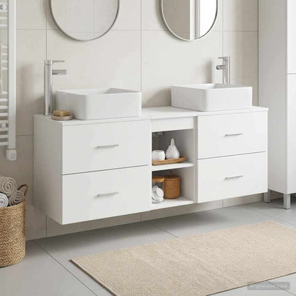 vidaXL Bathroom Cabinet Set 3 pcs White 129 x 41 x 80 cm 1