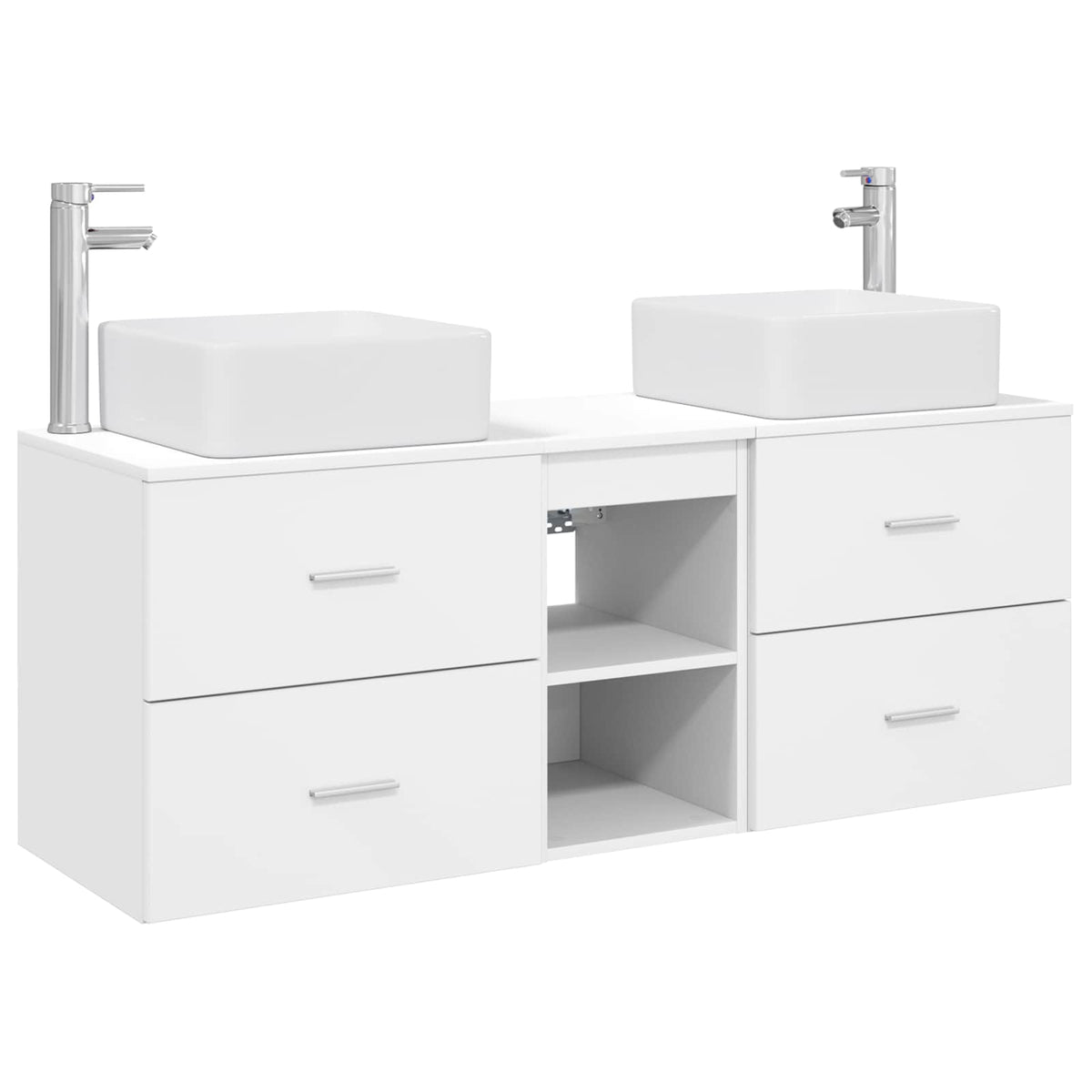 vidaXL Bathroom Cabinet Set 3 pcs White 129 x 41 x 80 cm 2