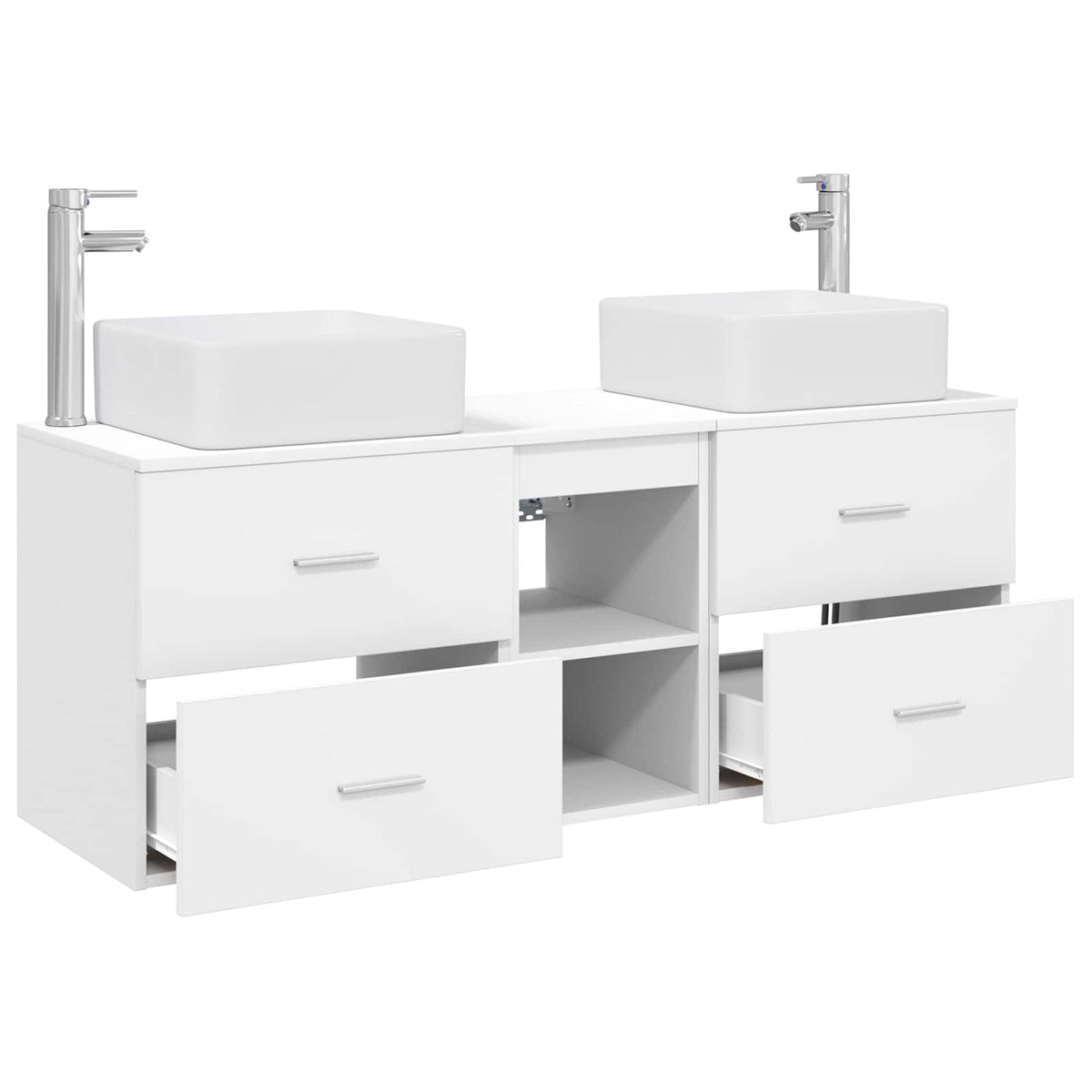 vidaXL Bathroom Cabinet Set 3 pcs White 129 x 41 x 80 cm 4