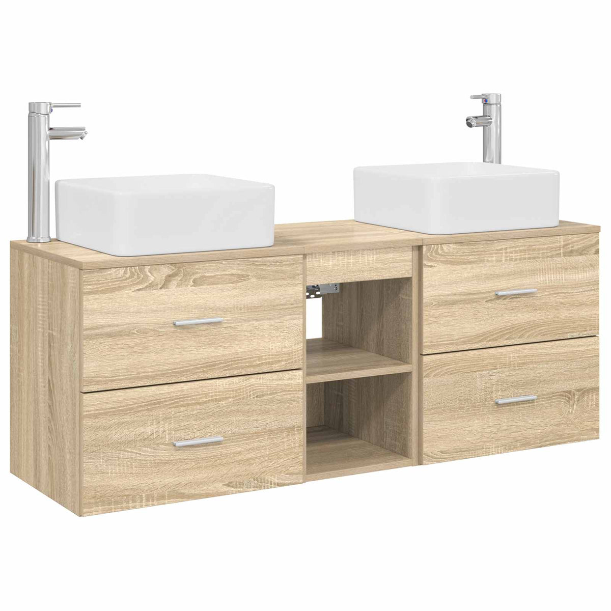 vidaXL Bathroom Cabinet Set 3 pcs Sonoma Oak 129 x 41 x 80 cm 2