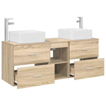 vidaXL Bathroom Cabinet Set 3 pcs Sonoma Oak 129 x 41 x 80 cm 4