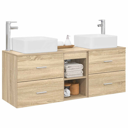 vidaXL Bathroom Cabinet Set 3 pcs Sonoma Oak 129 x 41 x 80 cm 3