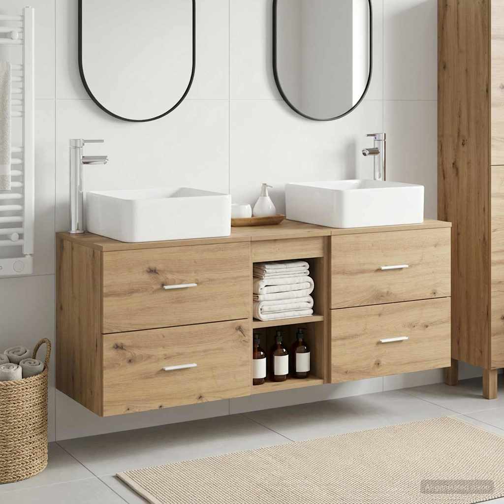 vidaXL Bathroom Cabinet Set 3 pcs Artisan Oak 129 x 41 x 80 cm 1