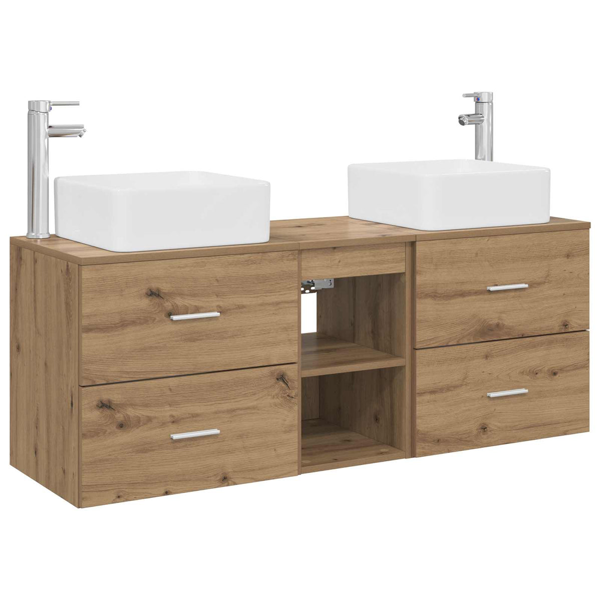 vidaXL Bathroom Cabinet Set 3 pcs Artisan Oak 129 x 41 x 80 cm 2