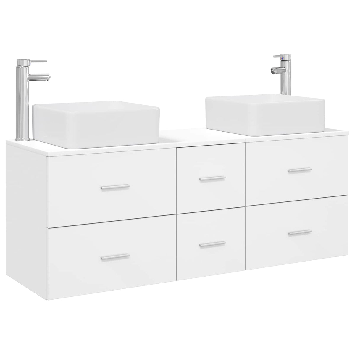 vidaXL Bathroom Cabinet Set 3 pcs White 129 x 41 x 80 cm 2