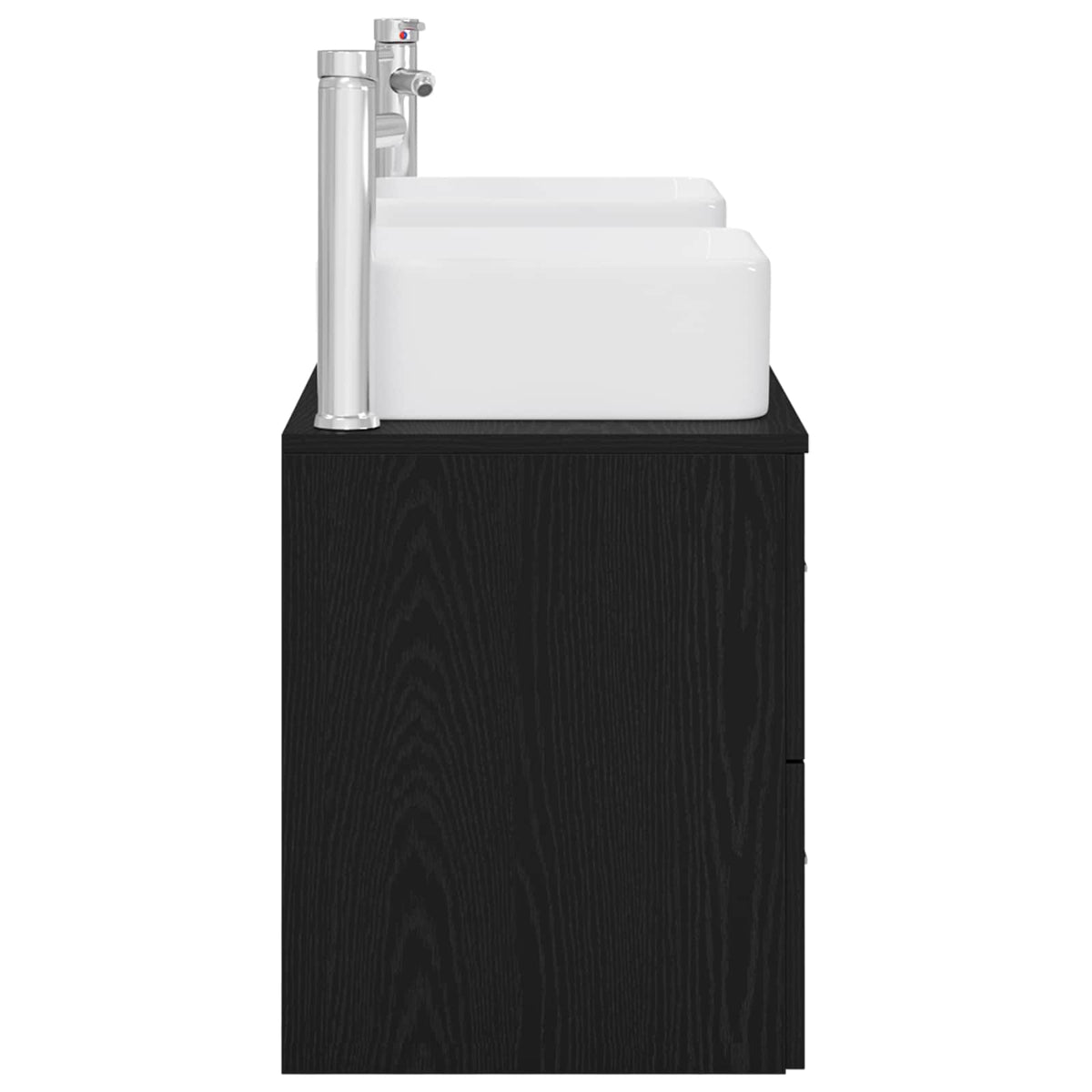 vidaXL Bathroom Cabinet Set 3 pcs Black 129 x 41 x 80 cm 6
