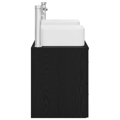 vidaXL Bathroom Cabinet Set 3 pcs Black 129 x 41 x 80 cm 6