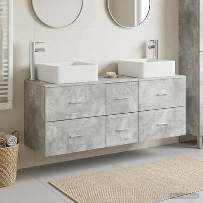 vidaXL Bathroom Cabinet Set 3 pcs Concrete Grey 129 x 41 x 80 cm 1