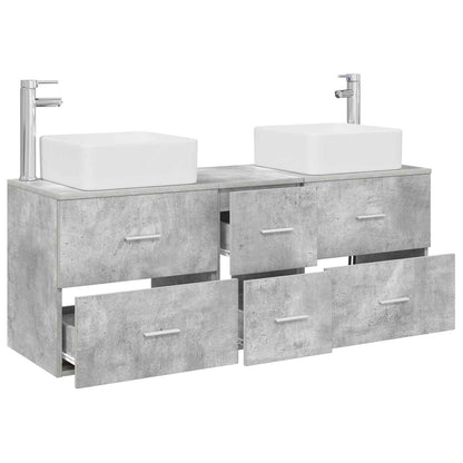 vidaXL Bathroom Cabinet Set 3 pcs Concrete Grey 129 x 41 x 80 cm 3