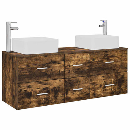Bathroom Cabinet Set 3 pcs 129 x 41 x 80 cm Smoked oak