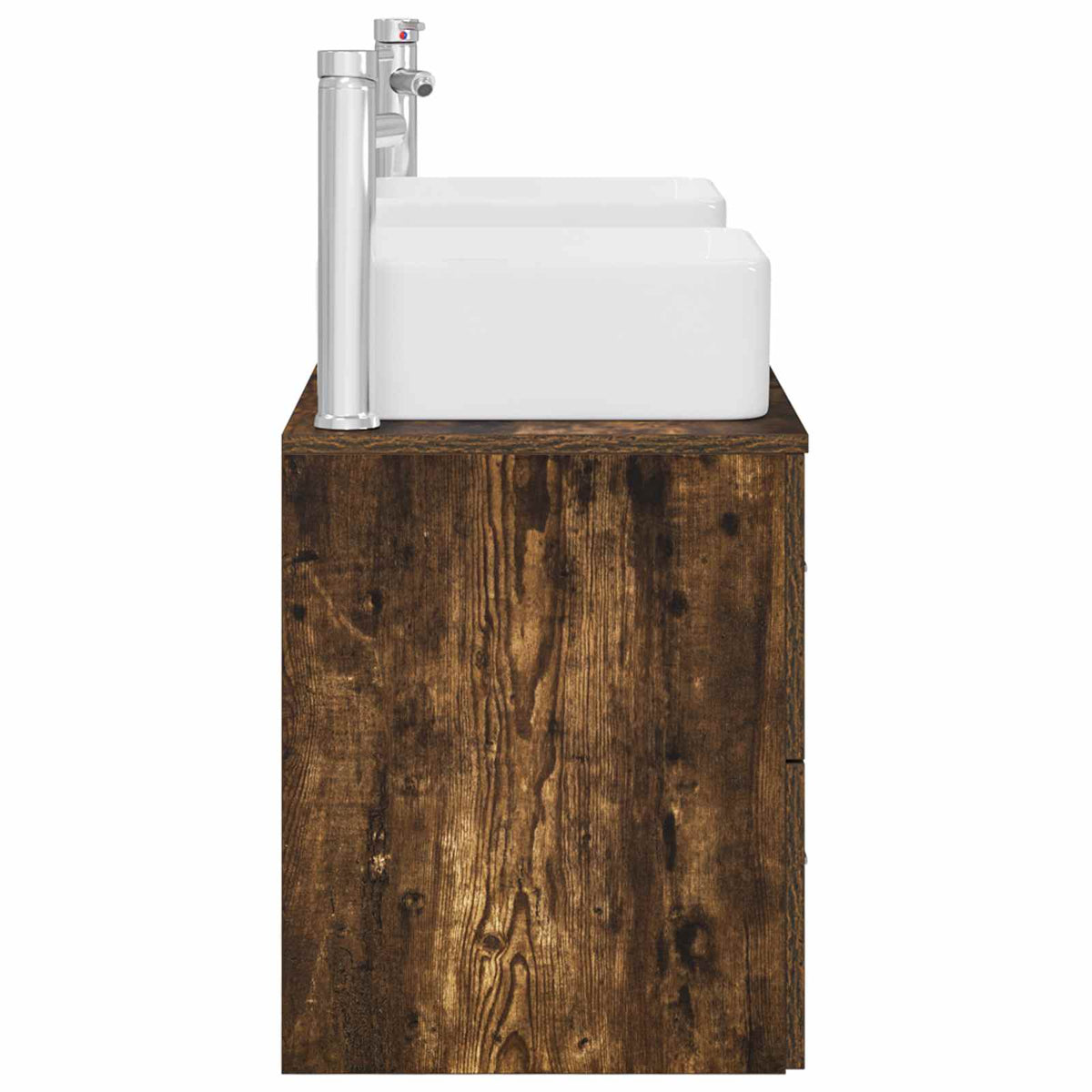 vidaXL Bathroom Cabinet Set 3 pcs Smoked Oak 129 x 41 x 80 cm 6