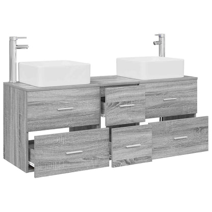 Bathroom Cabinet Set 3 pcs 129 x 41 x 80 cm Grey sonoma