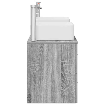 vidaXL Bathroom Cabinet Set 3 pcs Grey Sonoma 129 x 41 x 80 cm 6