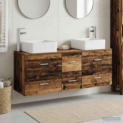 vidaXL Bathroom Cabinet Set 3 pcs Old Wood 129 x 41 x 80 cm 1
