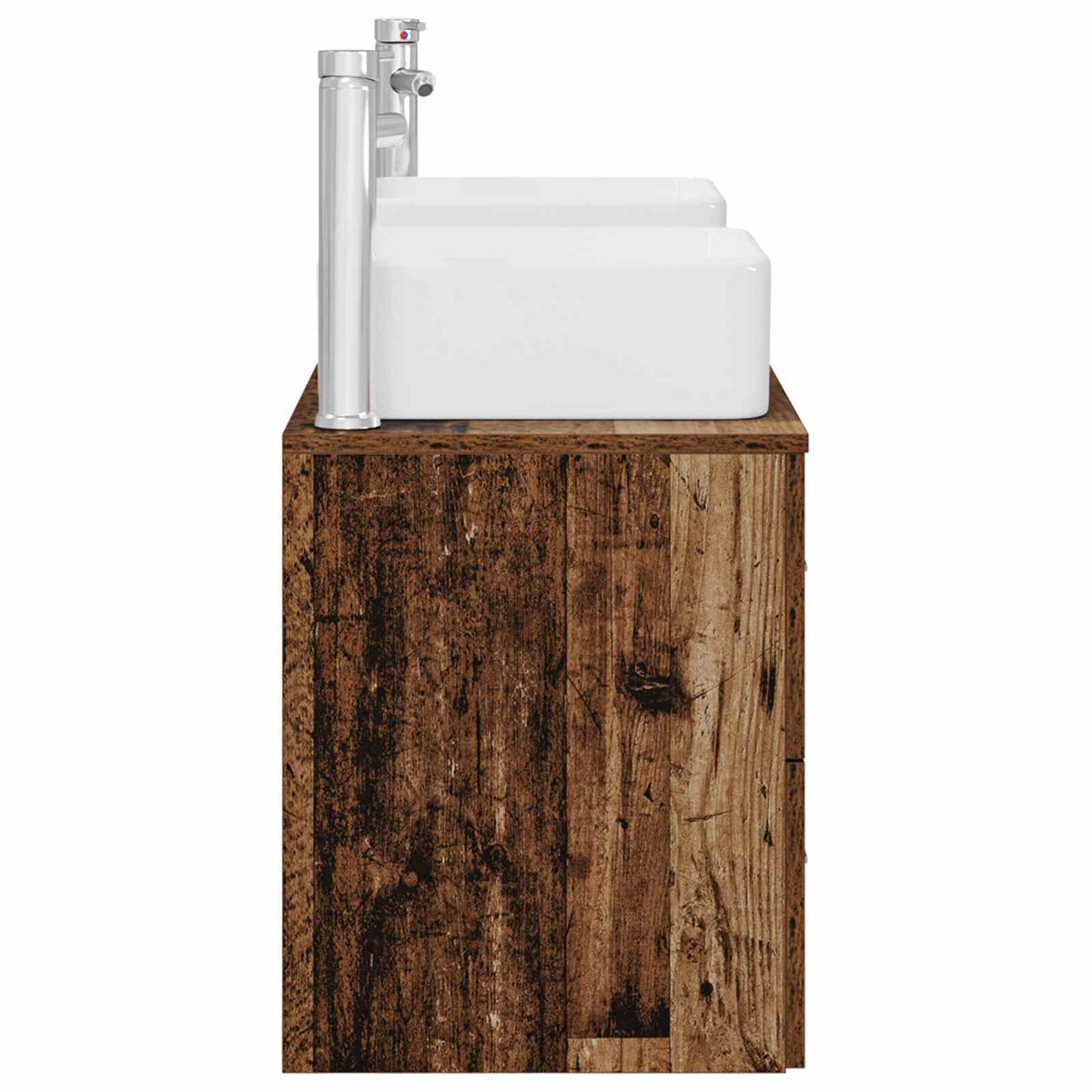 vidaXL Bathroom Cabinet Set 3 pcs Old Wood 129 x 41 x 80 cm 6