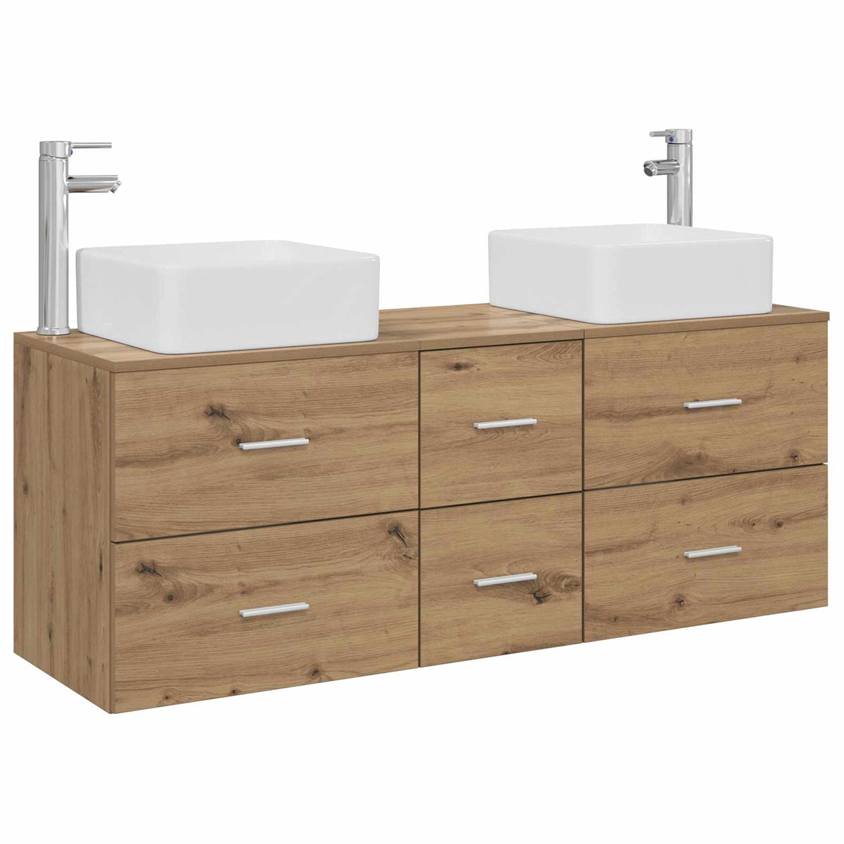vidaXL Bathroom Cabinet Set 3 pcs Artisan Oak 129 x 41 x 80 cm 2