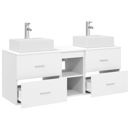 vidaXL Bathroom Cabinet Set 3 pcs White 129 x 41 x 79.5 cm 4
