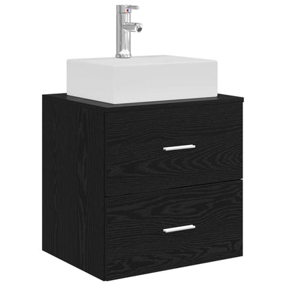 vidaXL Bathroom Cabinet Set 3 pcs Black 129 x 41 x 79.5 cm 5
