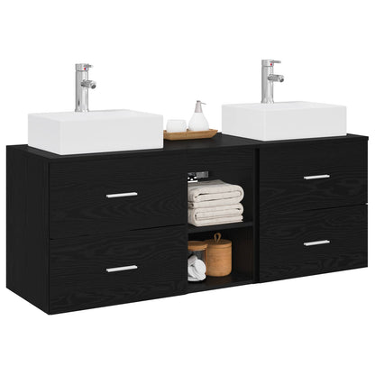 vidaXL Bathroom Cabinet Set 3 pcs Black 129 x 41 x 79.5 cm 3