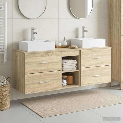 vidaXL Bathroom Cabinet Set 3 pcs Sonoma Oak 129 x 41 x 79.5 cm 1