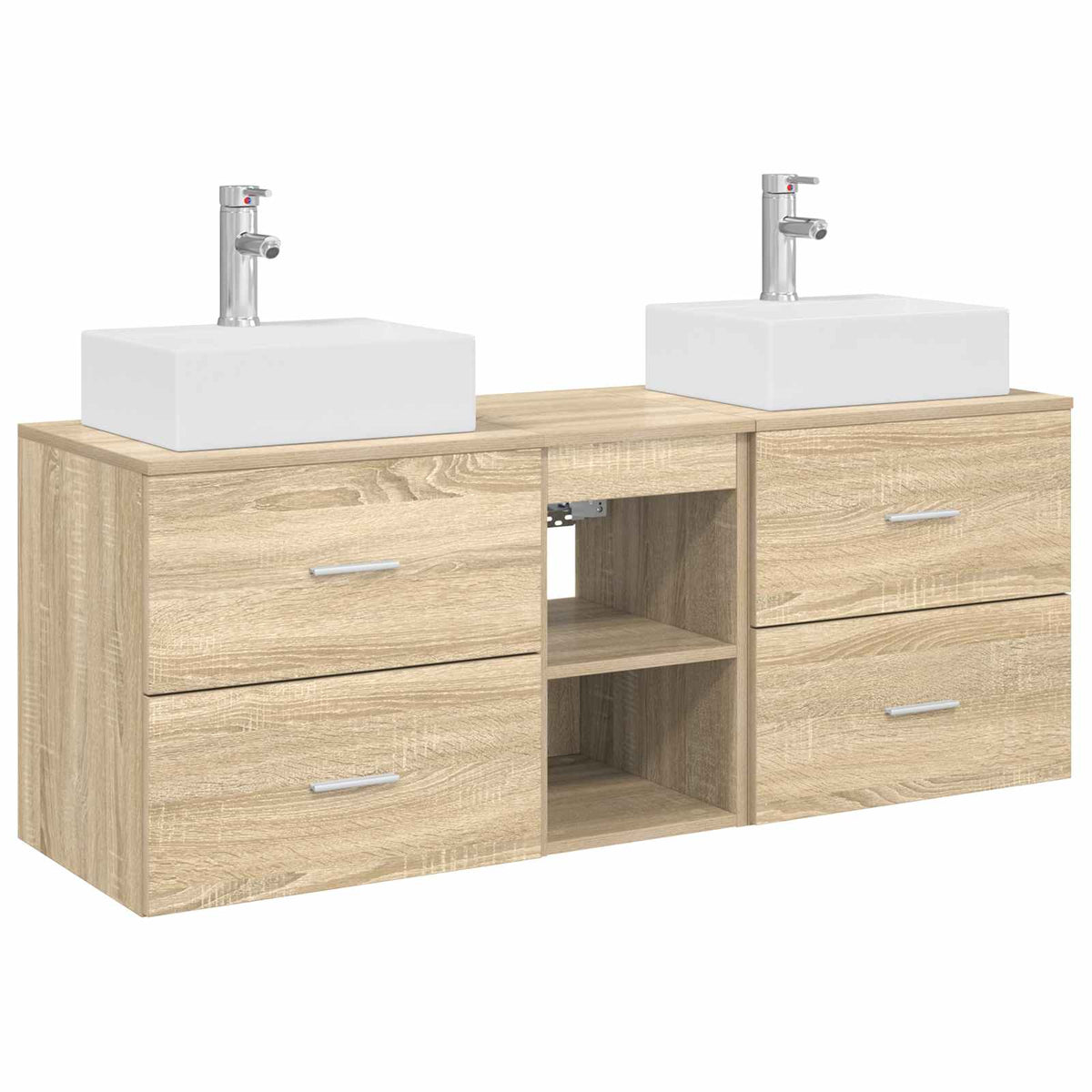 vidaXL Bathroom Cabinet Set 3 pcs Sonoma Oak 129 x 41 x 79.5 cm 2