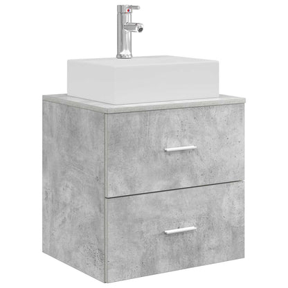 vidaXL Bathroom Cabinet Set 3 pcs Concrete Grey 129 x 41 x 79.5 cm 5