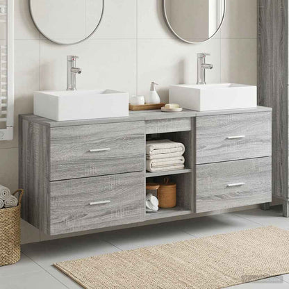 vidaXL Bathroom Cabinet Set 3 pcs Grey Sonoma 129 x 41 x 79.5 cm 1