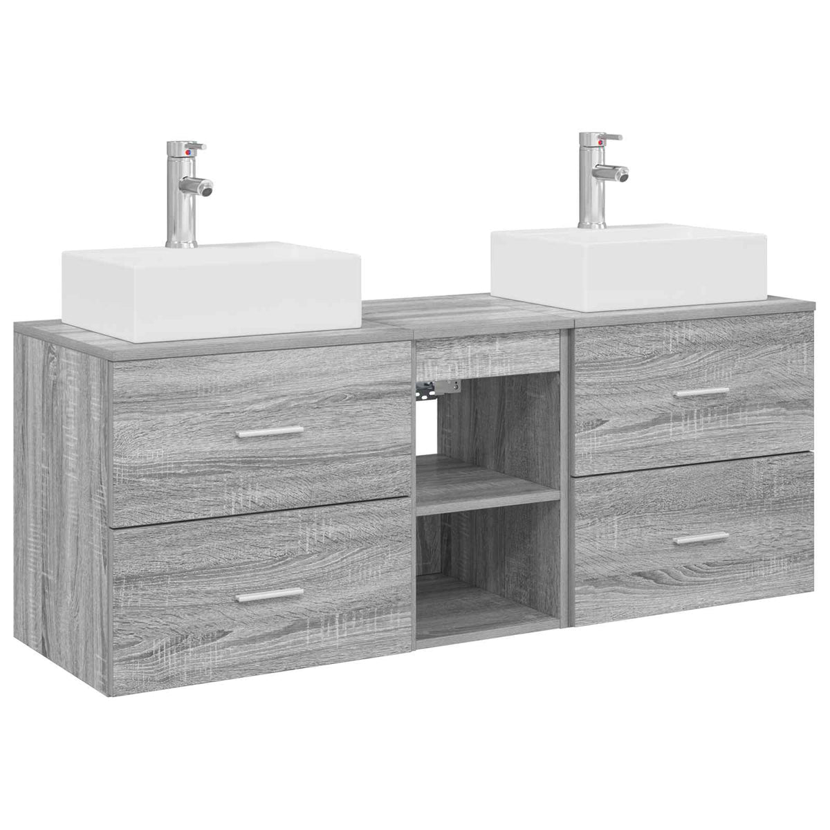 vidaXL Bathroom Cabinet Set 3 pcs Grey Sonoma 129 x 41 x 79.5 cm 2