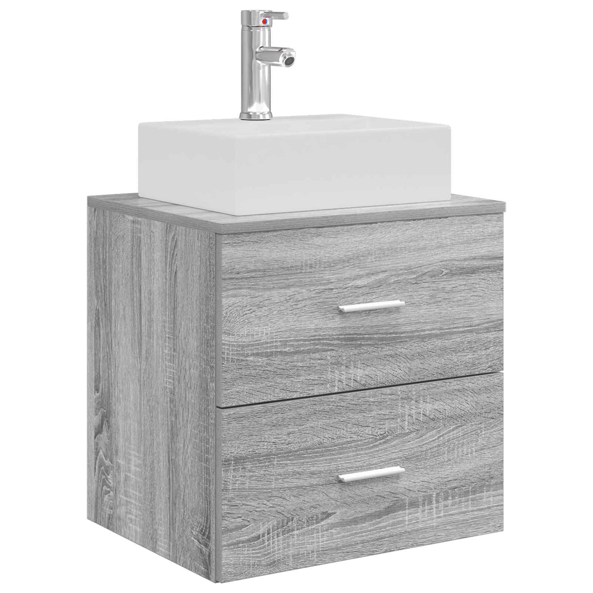 vidaXL Bathroom Cabinet Set 3 pcs Grey Sonoma 129 x 41 x 79.5 cm 5