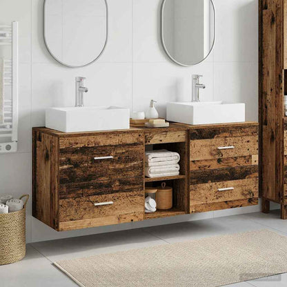 vidaXL Bathroom Cabinet Set 3 pcs Old Wood 129 x 41 x 79.5 cm 1