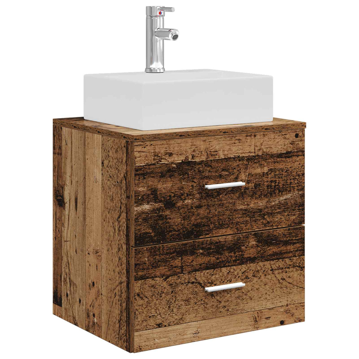 vidaXL Bathroom Cabinet Set 3 pcs Old Wood 129 x 41 x 79.5 cm 5