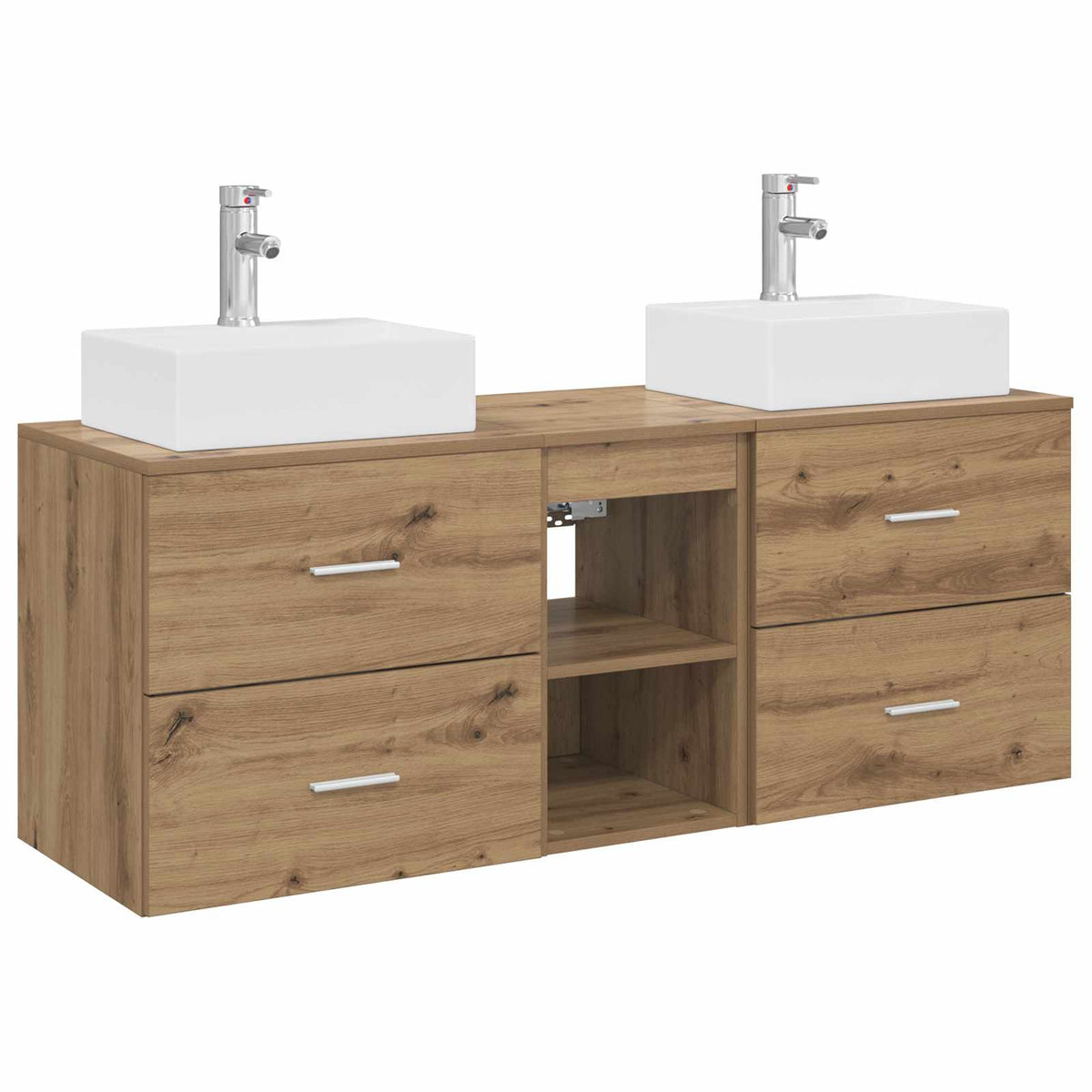 Bathroom Cabinet Set 3 pcs 129 x 41 x 79.5 cm Artisan oak