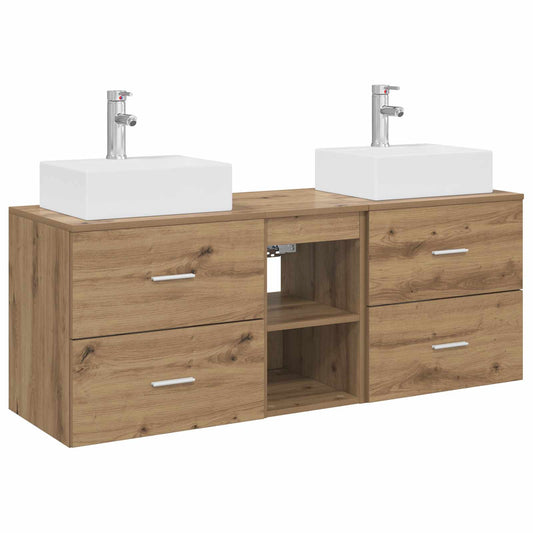 Bathroom Cabinet Set 3 pcs 129 x 41 x 79.5 cm Artisan oak