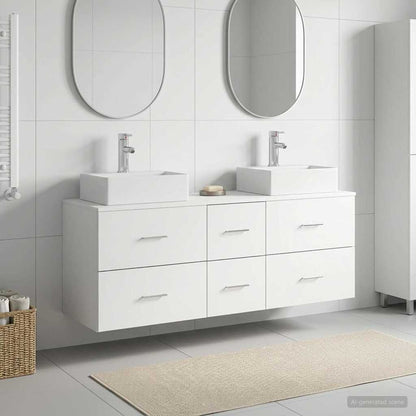 vidaXL Bathroom Cabinet Set 3 pcs White 129 x 41 x 79.5 cm 1