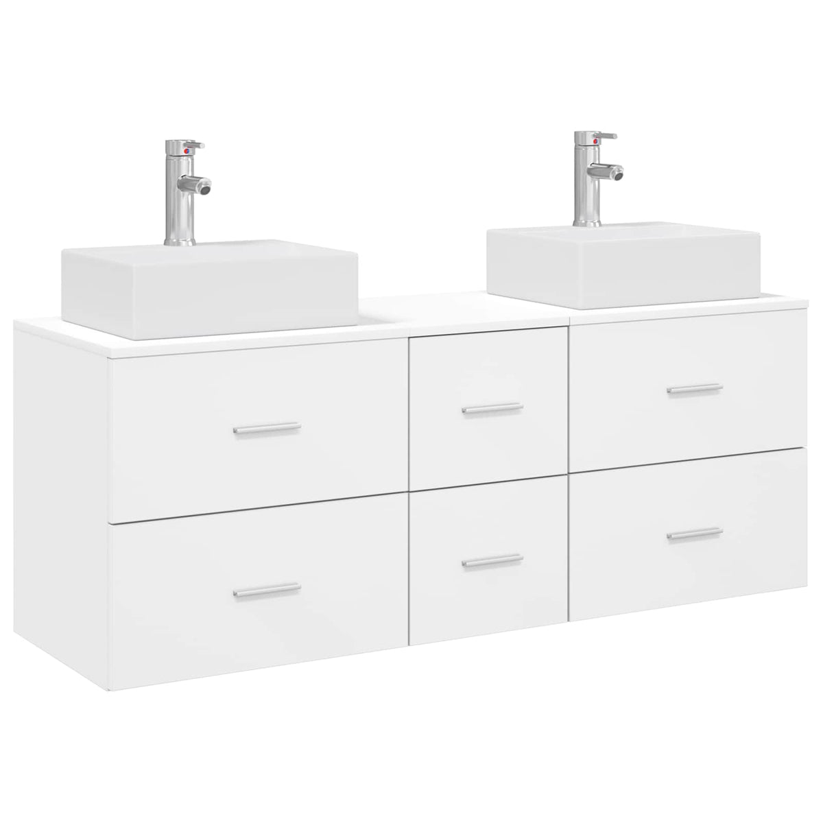 vidaXL Bathroom Cabinet Set 3 pcs White 129 x 41 x 79.5 cm 2