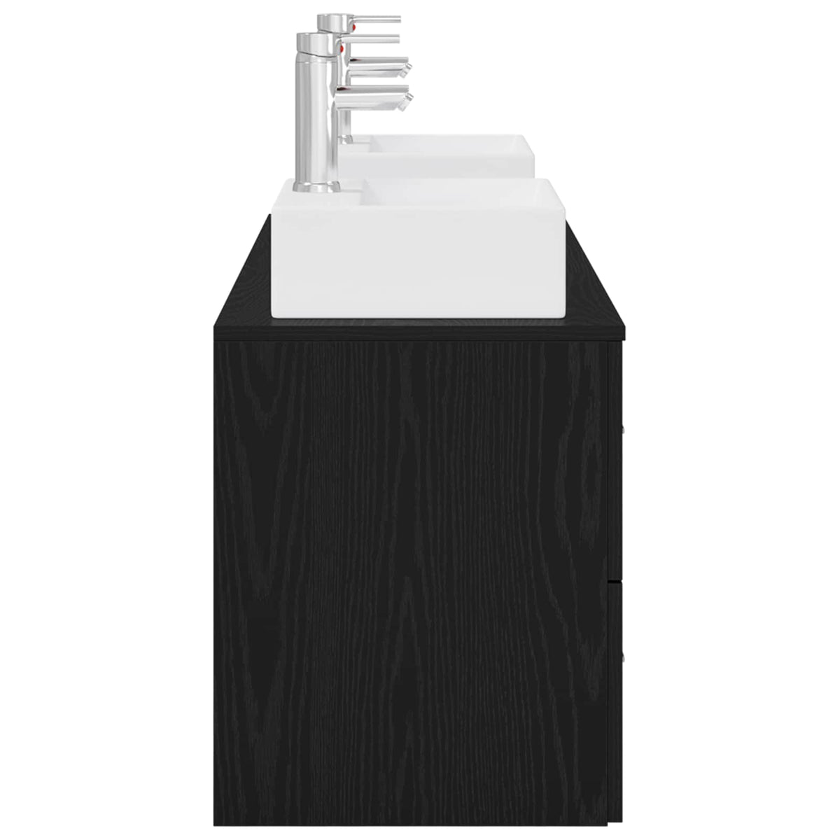 vidaXL Bathroom Cabinet Set 3 pcs Black 129 x 41 x 79.5 cm 6