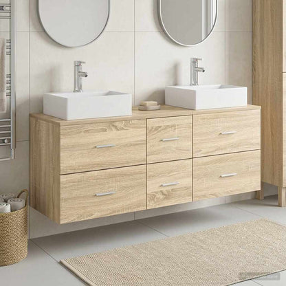vidaXL Bathroom Cabinet Set 3 pcs Sonoma Oak 129 x 41 x 79.5 cm 1