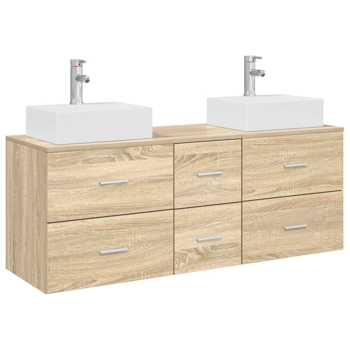 vidaXL Bathroom Cabinet Set 3 pcs Sonoma Oak 129 x 41 x 79.5 cm 2