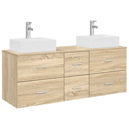 vidaXL Bathroom Cabinet Set 3 pcs Sonoma Oak 129 x 41 x 79.5 cm 2