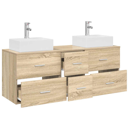 vidaXL Bathroom Cabinet Set 3 pcs Sonoma Oak 129 x 41 x 79.5 cm 3