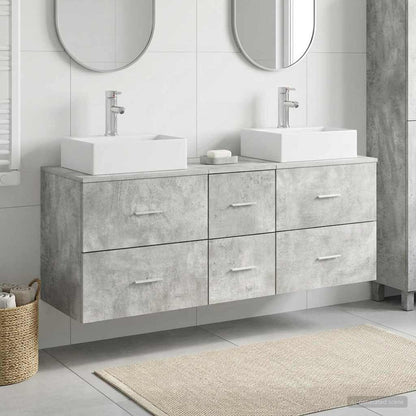 vidaXL Bathroom Cabinet Set 3 pcs Concrete Grey 129 x 41 x 79.5 cm 1